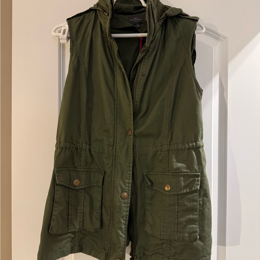 Olive cargo vest